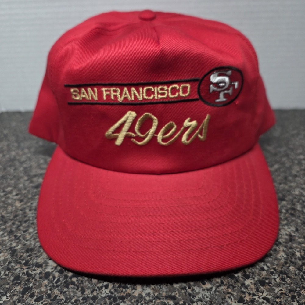 Vintage 90s San Francisco 49ers American Needle Piped Script Snapback Hat NFL